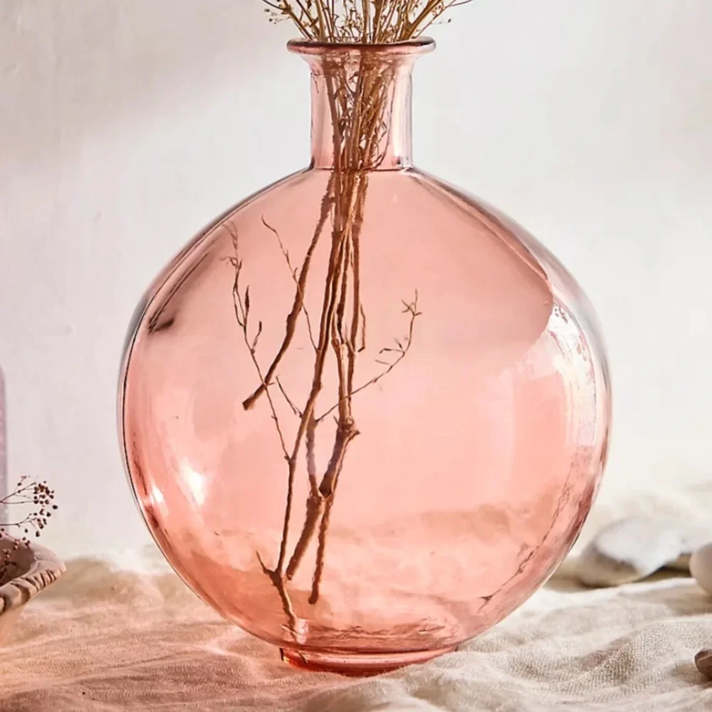 Pink Glass Round‎ Vase